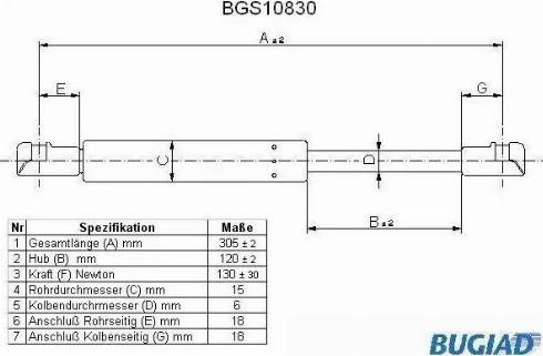 Bugiad BGS10830 - Газовая пружина, упор www.autospares.lv