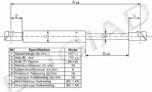 Bugiad BGS11234 - Газовая пружина, упор www.autospares.lv