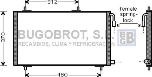 BUGOBROT 62-PE5257 - Kondensators, Gaisa kond. sistēma www.autospares.lv