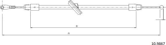 Cabor 10.9867 - Cable, parking brake www.autospares.lv