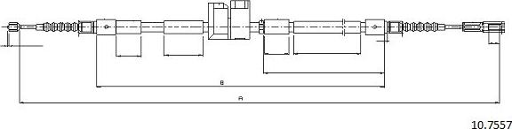 Cabor 10.7557 - Cable, parking brake www.autospares.lv