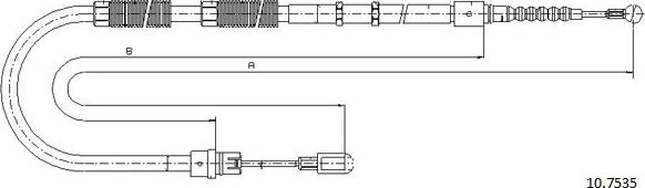 Cabor 10.7535 - Cable, parking brake www.autospares.lv