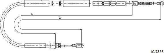 Cabor 10.7536 - Cable, parking brake www.autospares.lv