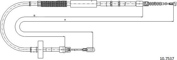 Cabor 10.7537 - Cable, parking brake www.autospares.lv