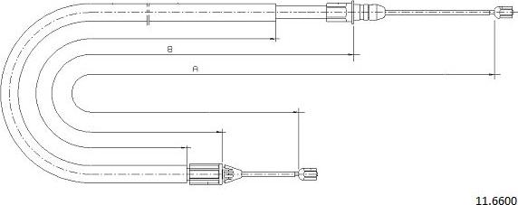 Cabor 11.6600 - Тросик, cтояночный тормоз www.autospares.lv