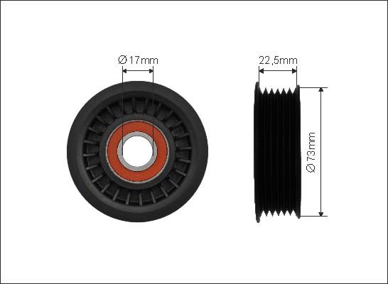 Caffaro 486-00 - Pulley, v-ribbed belt www.autospares.lv