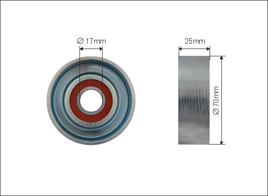 Caffaro 500525 - Ролик, поликлиновый ремень www.autospares.lv