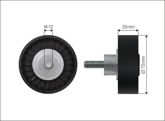 Caffaro 500007 - Ролик, поликлиновый ремень www.autospares.lv