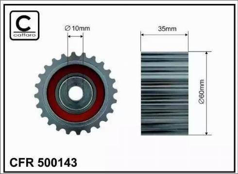 Caffaro 500143 - Deflection / Guide Pulley, timing belt www.autospares.lv