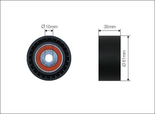 Caffaro 500142 - Deflection / Guide Pulley, timing belt www.autospares.lv