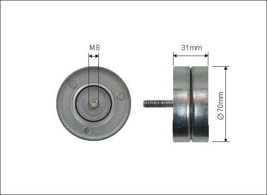 Caffaro 500151 - Ролик, поликлиновый ремень www.autospares.lv