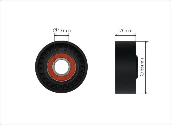 Caffaro 500184 - Ролик, поликлиновый ремень www.autospares.lv