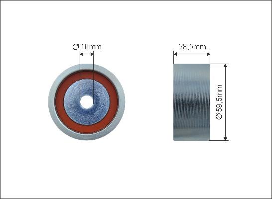 Caffaro 500136 - Spriegotājrullītis, Gāzu sadales mehānisma piedziņas siksna www.autospares.lv