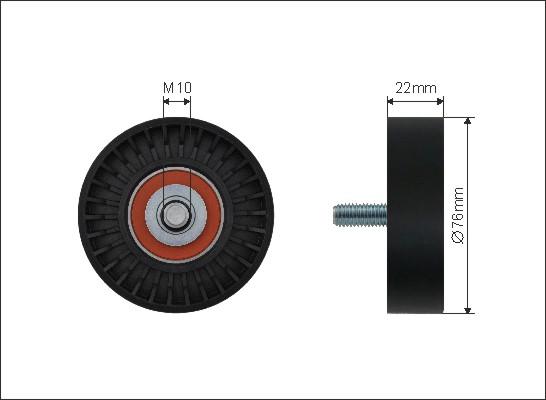 Caffaro 02-05 - Pulley, v-ribbed belt www.autospares.lv