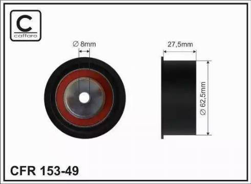 Caffaro 153-49 - Deflection / Guide Pulley, timing belt www.autospares.lv