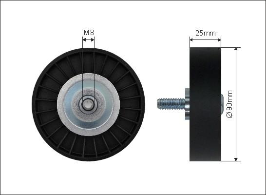 Caffaro 12-16 - Pulley, v-ribbed belt www.autospares.lv