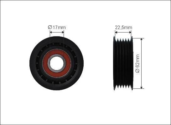 Caffaro 324-00 - Pulley, v-ribbed belt www.autospares.lv