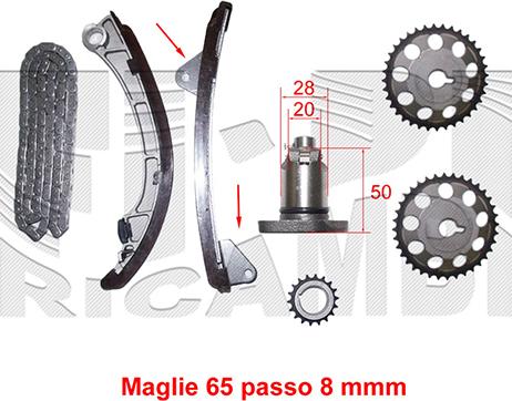 Caliber KCC023 - Sadales vārpstas piedziņas ķēdes komplekts autospares.lv