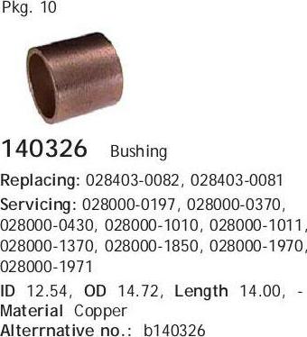 Cargo 140326 - Bush, starter shaft www.autospares.lv