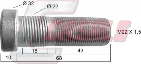 Casals 21462 - Stud, wheel hub www.autospares.lv