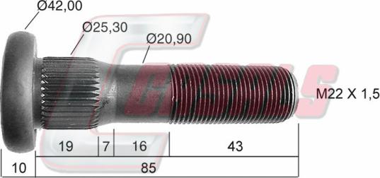 Casals 21125 - Riteņa stiprināšanas skrūve www.autospares.lv