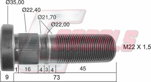 Casals 21282 - Riteņa stiprināšanas skrūve www.autospares.lv