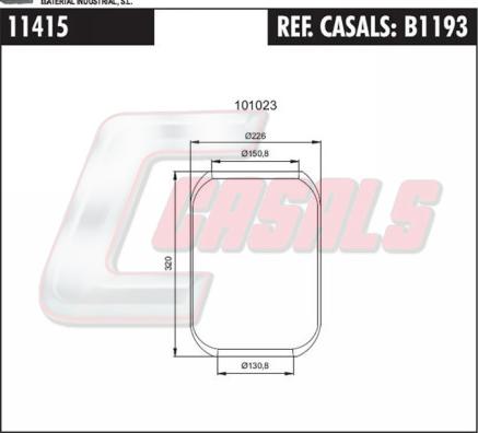 Casals B1193 - Pneimoatsperes spilvens, Pneimopiekare autospares.lv