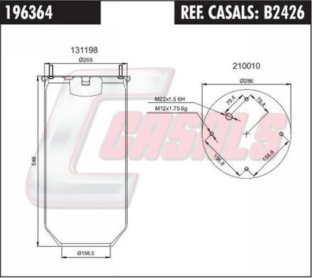 Casals B2426 - Pneimoatsperes spilvens, Pneimopiekare autospares.lv