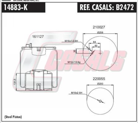 Casals B2472 - Pneimoatsperes spilvens, Pneimopiekare www.autospares.lv