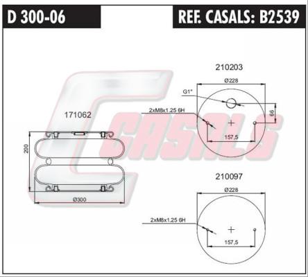 Casals B2539 - Pneimoatsperes spilvens, Pneimopiekare autospares.lv