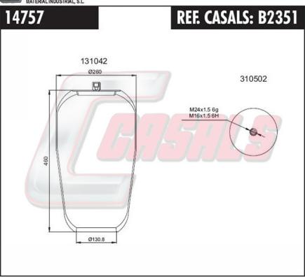 Casals B2351 - Bellow, air suspension www.autospares.lv