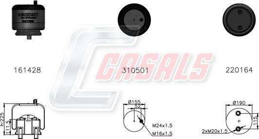 Casals B2761 - Bellow, air suspension www.autospares.lv