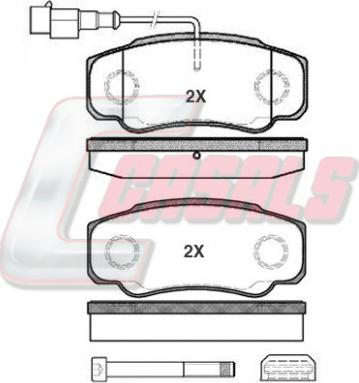 Casals BKM921 - Тормозные колодки, дисковые, комплект www.autospares.lv