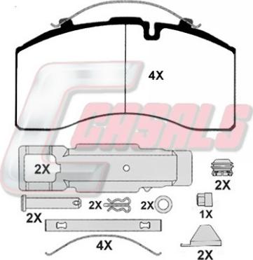 Casals BKM004 - Bremžu uzliku kompl., Disku bremzes www.autospares.lv