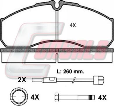 Casals BKM1390 - Тормозные колодки, дисковые, комплект www.autospares.lv