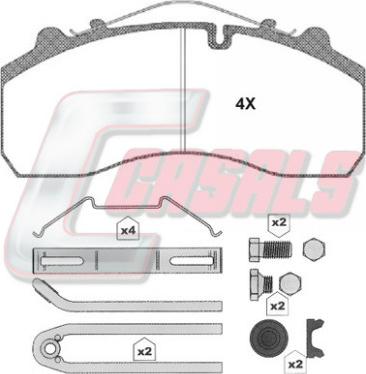 Casals BKM1366 - Bremžu uzliku kompl., Disku bremzes www.autospares.lv