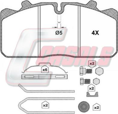 Casals BKM1279 - Bremžu uzliku kompl., Disku bremzes www.autospares.lv