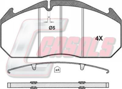 Casals BKM760 - Bremžu uzliku kompl., Disku bremzes www.autospares.lv