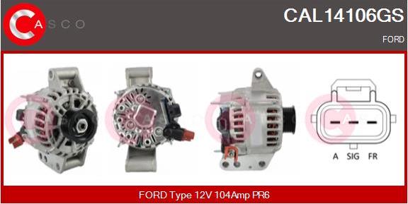 Casco CAL14106GS - Alternator www.autospares.lv