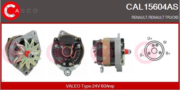 Casco CAL15604AS - Alternator www.autospares.lv