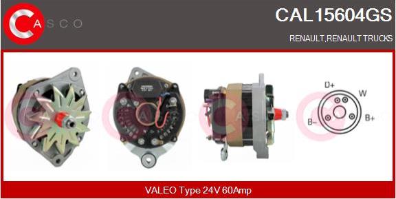 Casco CAL15604GS - Alternator www.autospares.lv