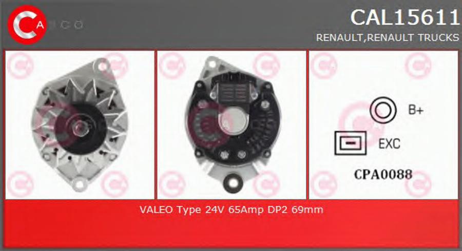 Casco CAL15611 - Alternator www.autospares.lv