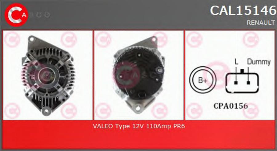 Casco CAL15146 - Генератор www.autospares.lv