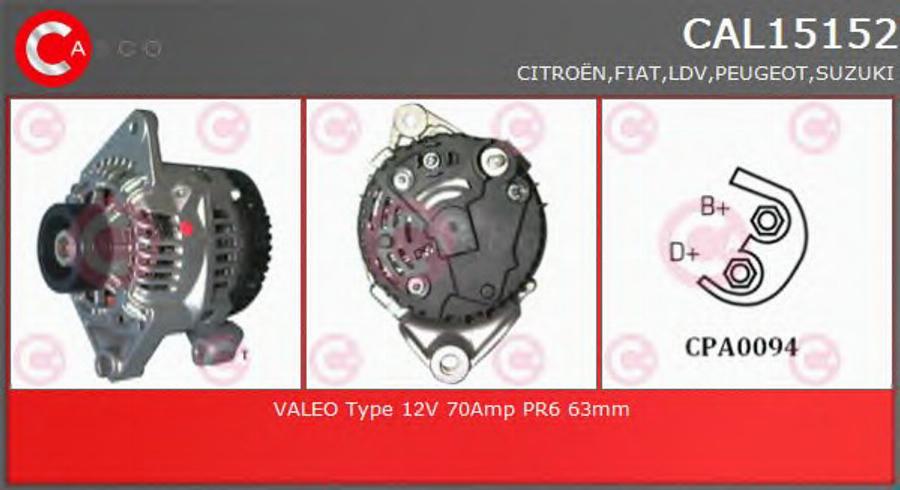 Casco CAL15152 - Генератор www.autospares.lv