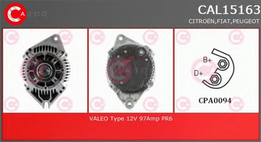 Casco CAL15163 - Генератор www.autospares.lv