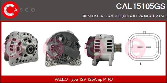 Casco CAL15105GS - Alternator www.autospares.lv