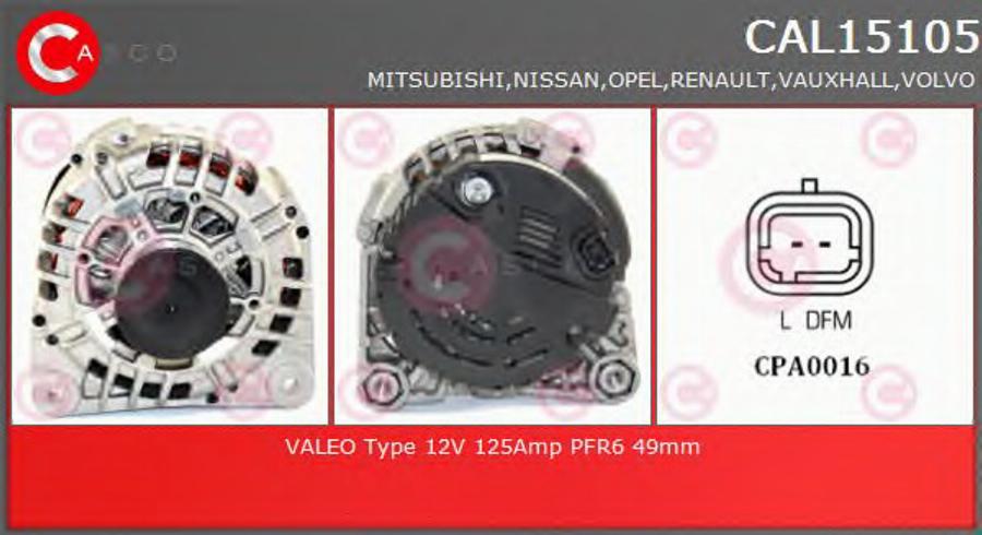 Casco CAL15105 - Alternator www.autospares.lv