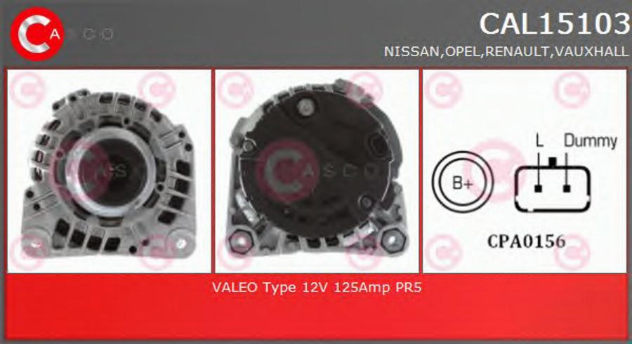 Casco CAL15103 - Alternator www.autospares.lv