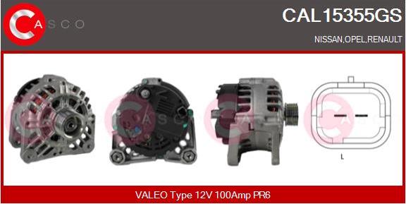 Casco CAL15355GS - Alternator www.autospares.lv