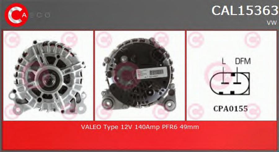 Casco CAL15363 - Alternator www.autospares.lv